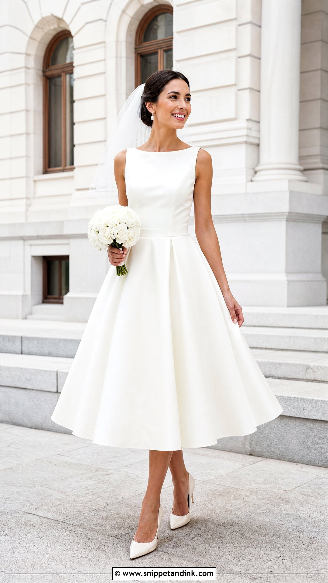 Tea Length White Wedding Frock - Snippet and Ink - 20 White Wedding Frocks Gowns