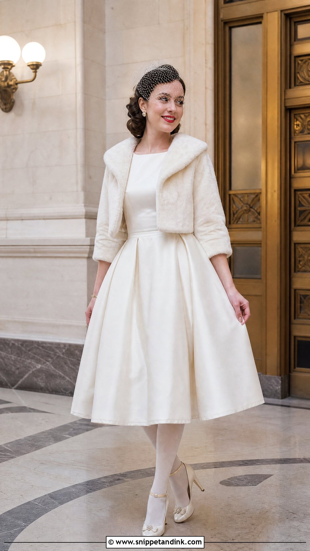 Tea Length Winter Bride Dress - Snippet and Ink - 20 Winter Bride Dress Ideas