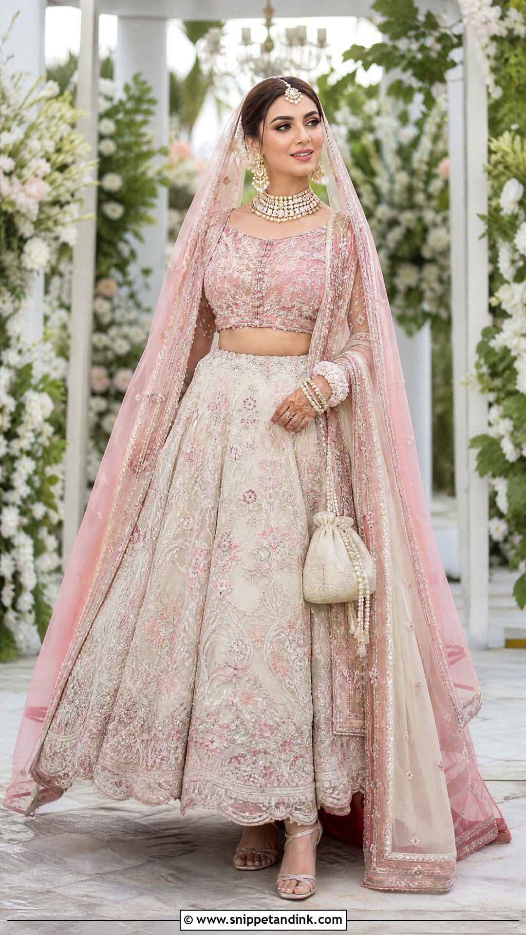 Tea Pink And Ivory Bridal Lehenga - Snippet and Ink - 20 Tea Pink Bridal Dress Pakistani Ideas