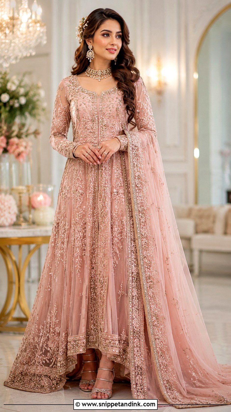 Tea Pink Bridal Dress Pakistan - Snippet and Ink - 25 Bridal Dresses Pakistan