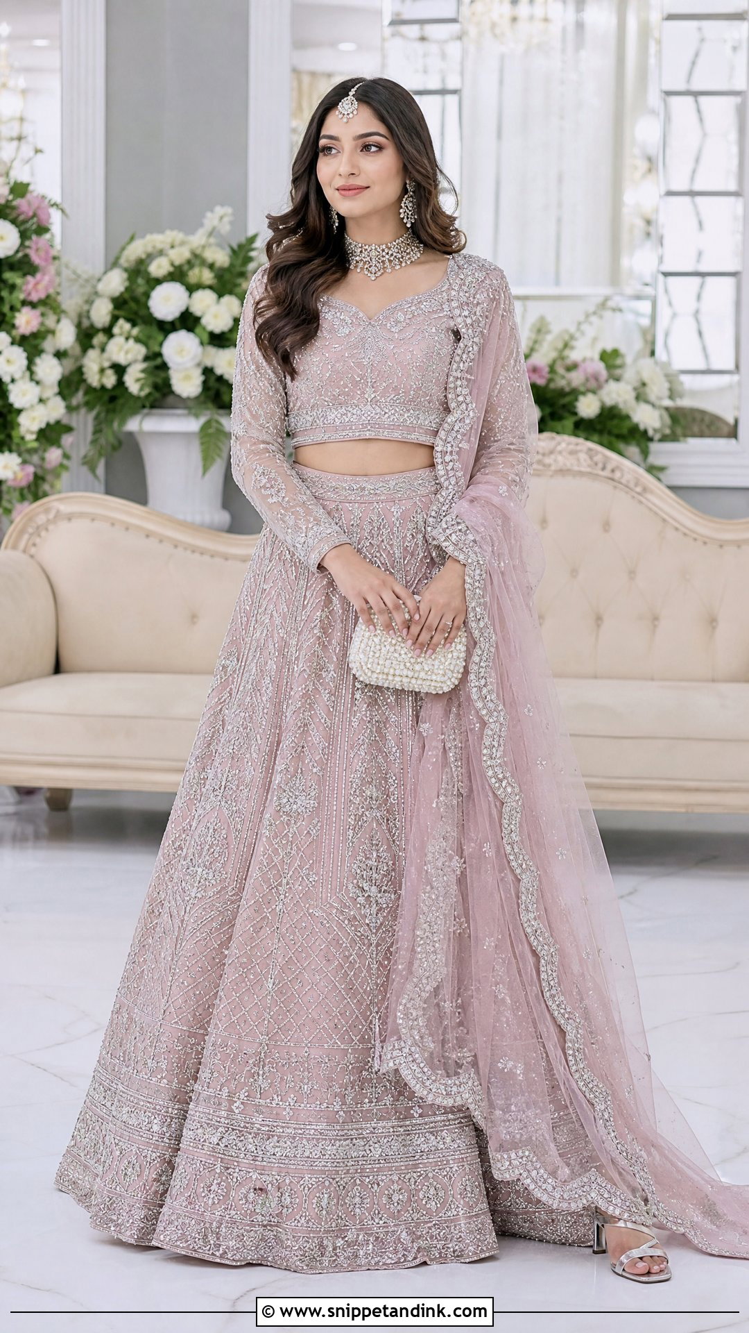 Tea Pink Bridal Dress With Silver Embroidery - Snippet and Ink - 20 Tea Pink Bridal Dress Pakistani Ideas