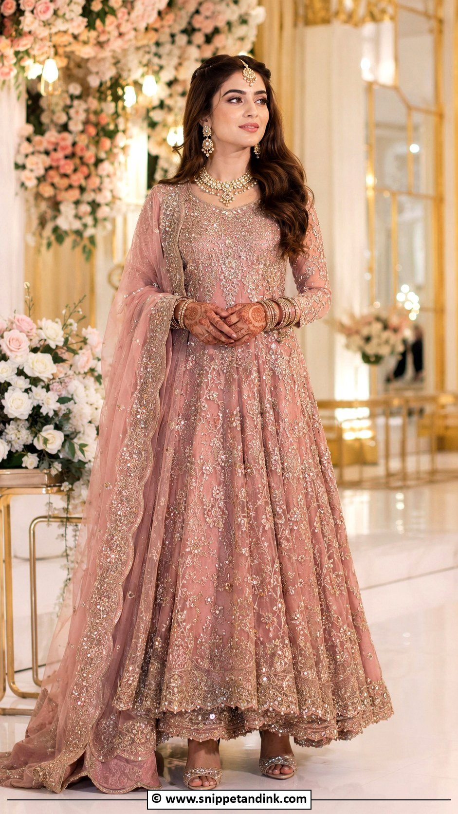 Tea Pink Walima Pishwas For Bride - Snippet and Ink - 30 Walima Outfits for Bride