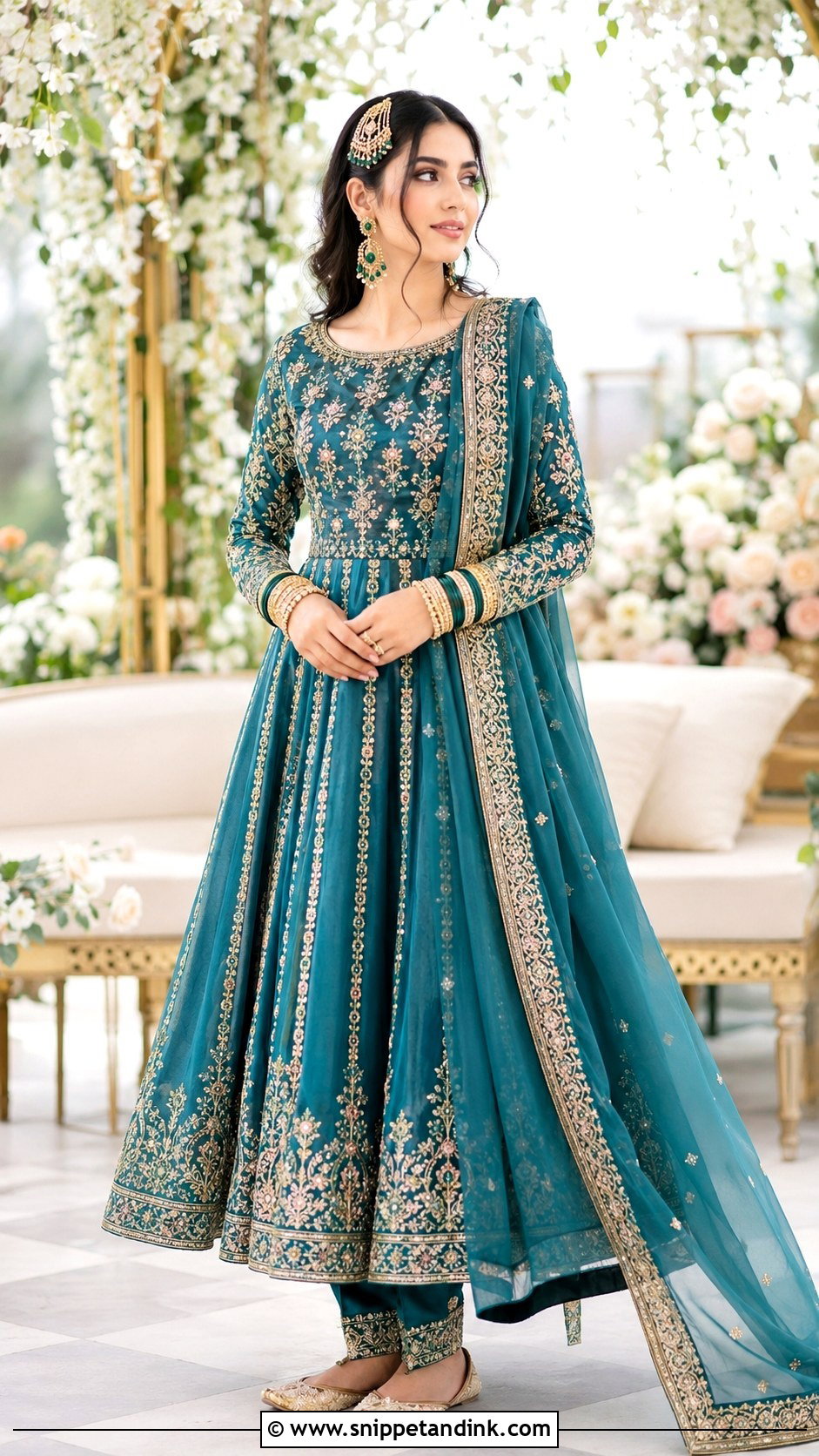 Teal Afghan Wedding Dress - Snippet and Ink - 20 Afghan Wedding Dresses