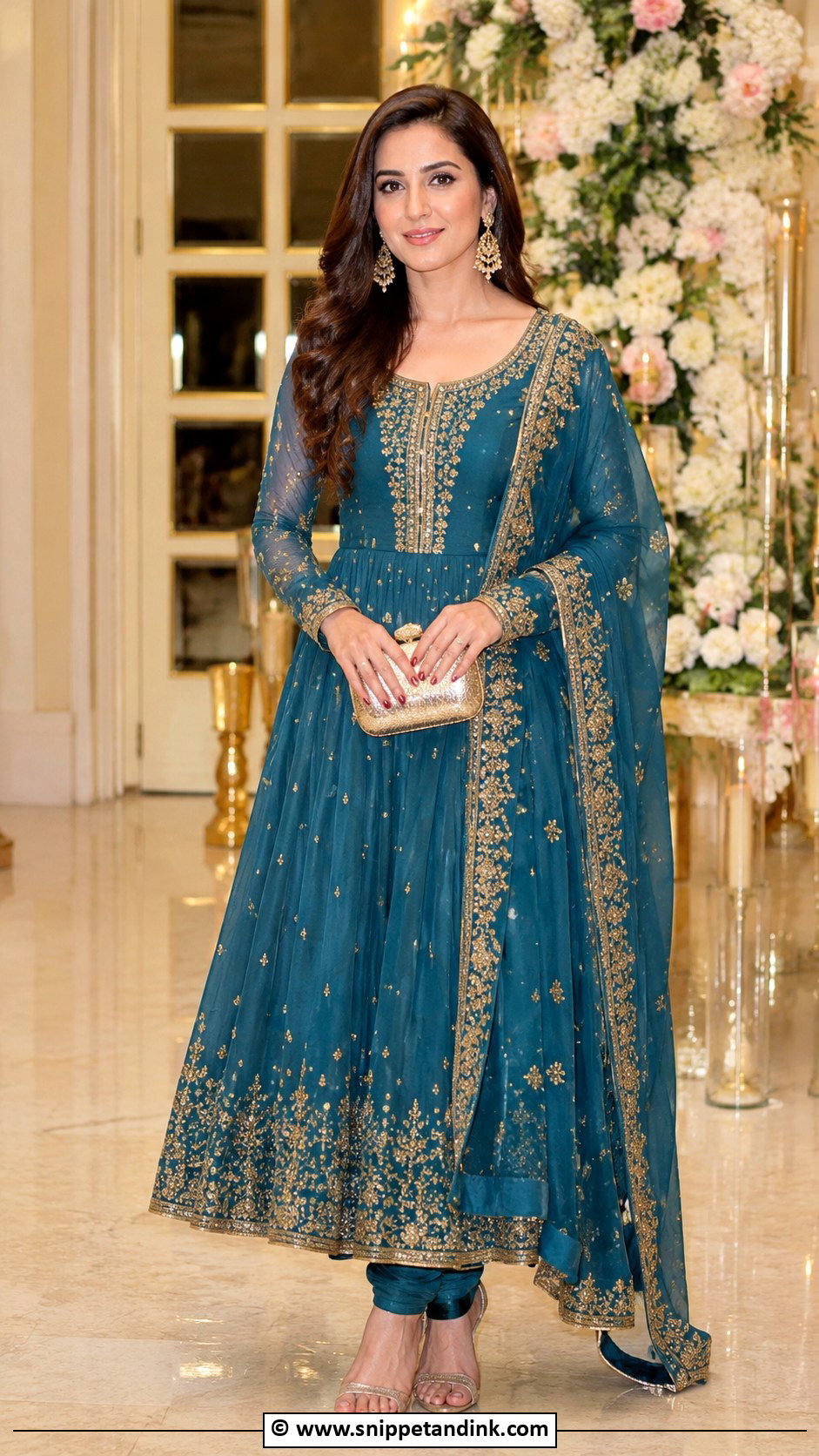 Teal Anarkali Wedding Suit - Snippet and Ink - 25 Heavy Anarkali Wedding Suits