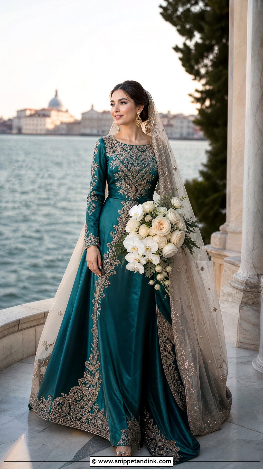 Teal And Champagne Wedding Dress - Snippet and Ink - 20 Wedding Dress Colour Combination Ideas