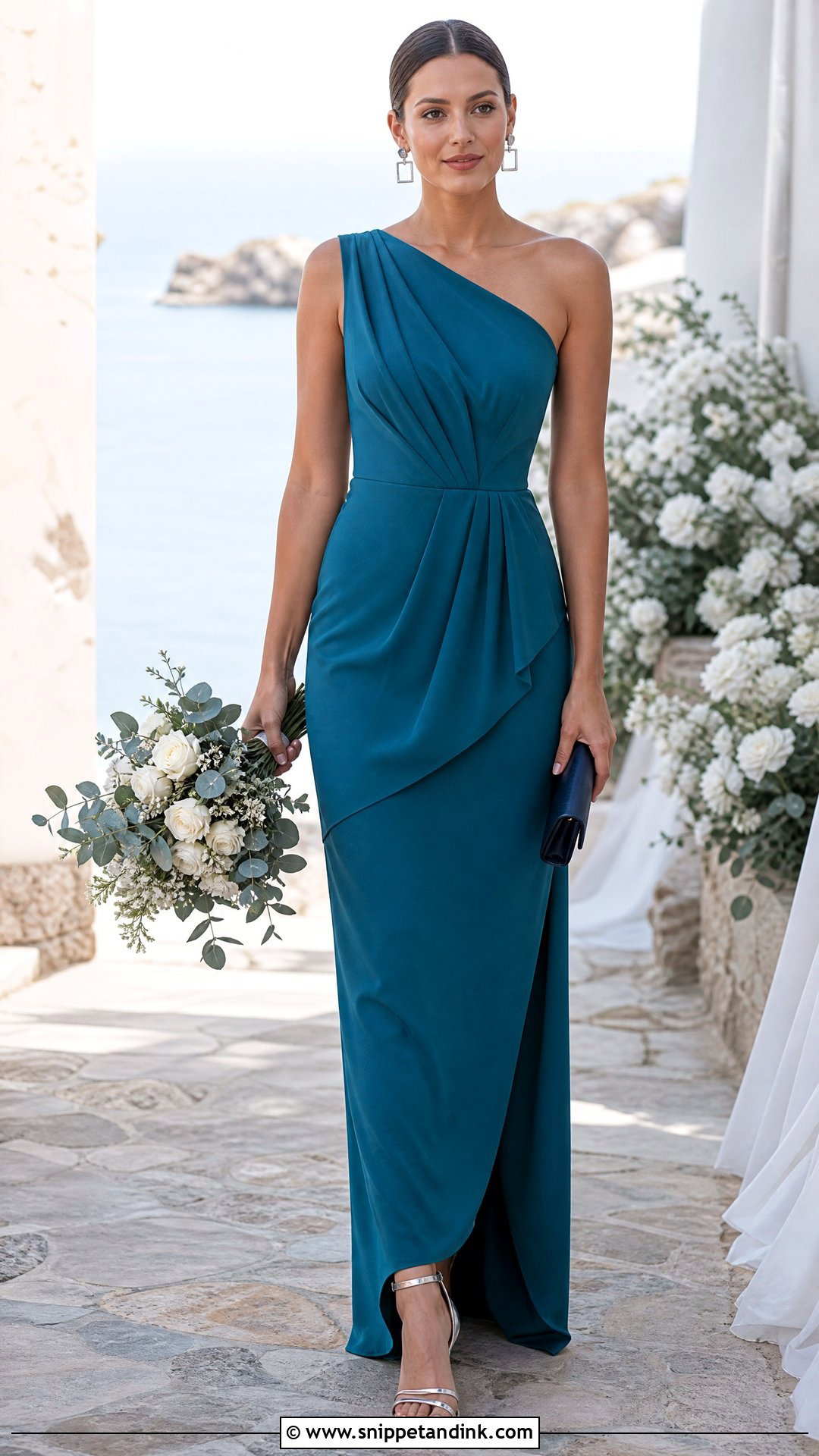 Teal Asymmetrical Bridesmaid Dress - Snippet and Ink - 20 Bride's Maid Dress Ideas