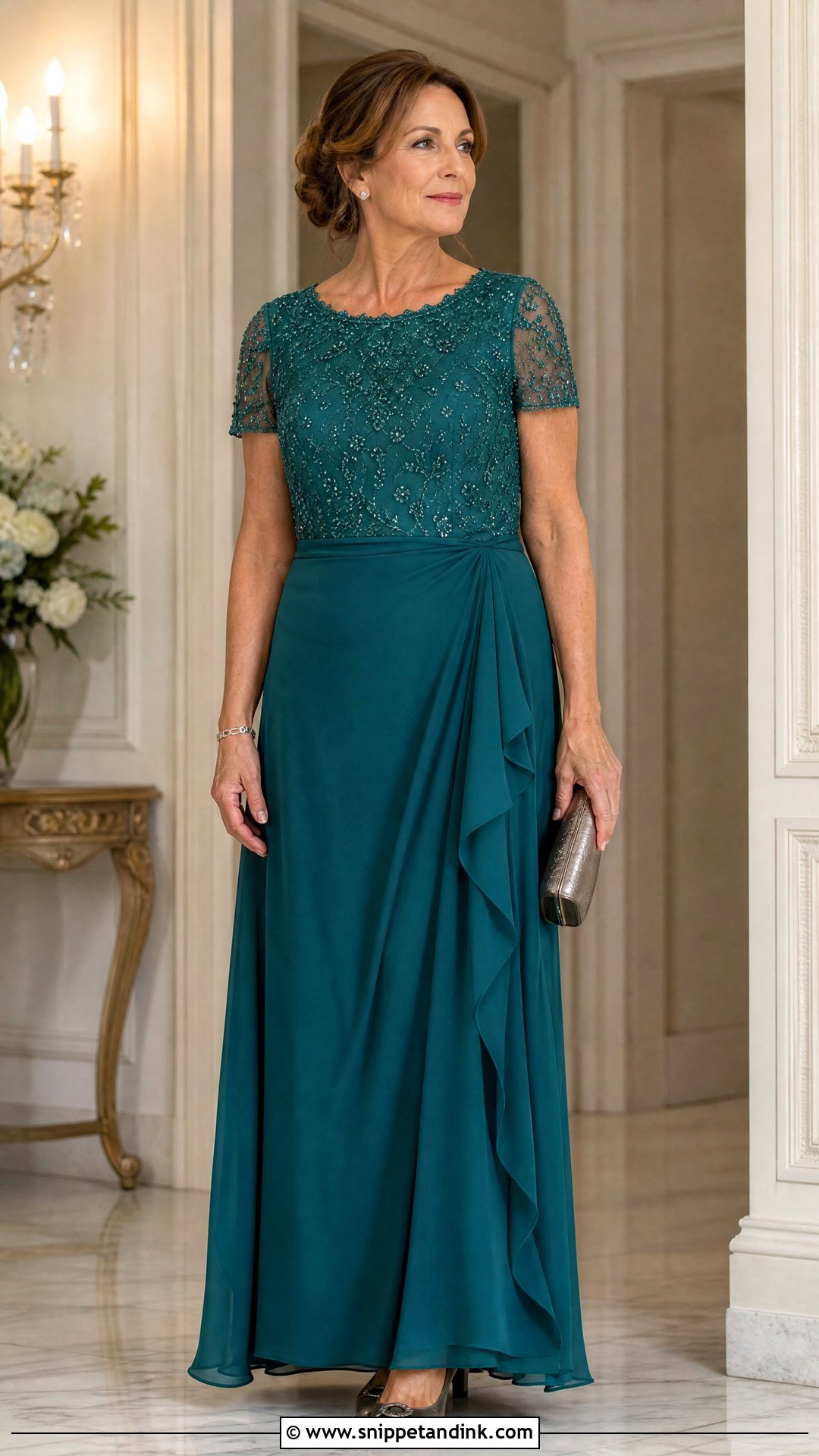 Teal Beaded Wedding Godmother Dress - Snippet and Ink - 20 Wedding Godmother Dress Ideas