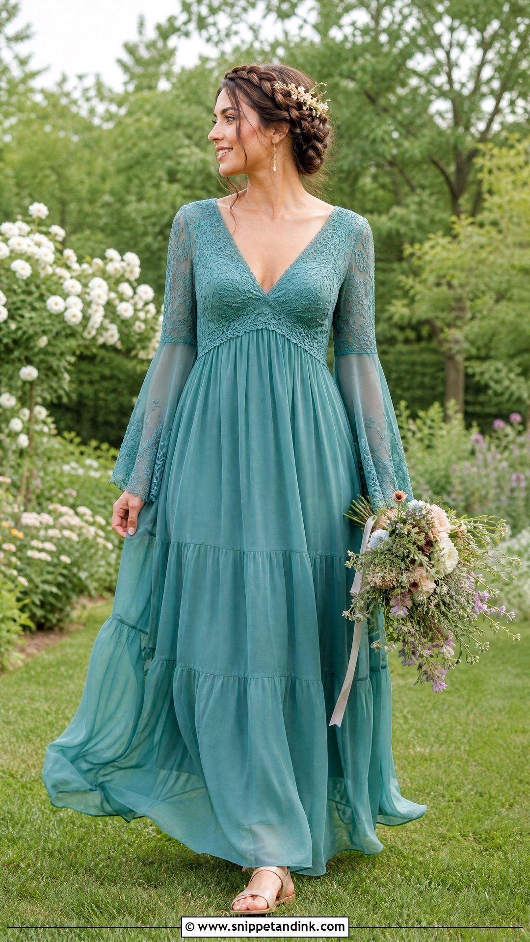 Teal Boho Wedding Dress - Snippet and Ink - 25 Teal Wedding Dress Ideas