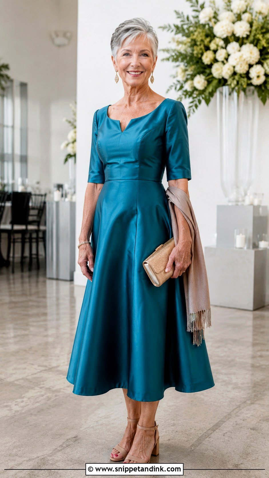 Teal Fit And Flare Nana Wedding Dress - Snippet and Ink - 20 Nana Wedding Dress Ideas