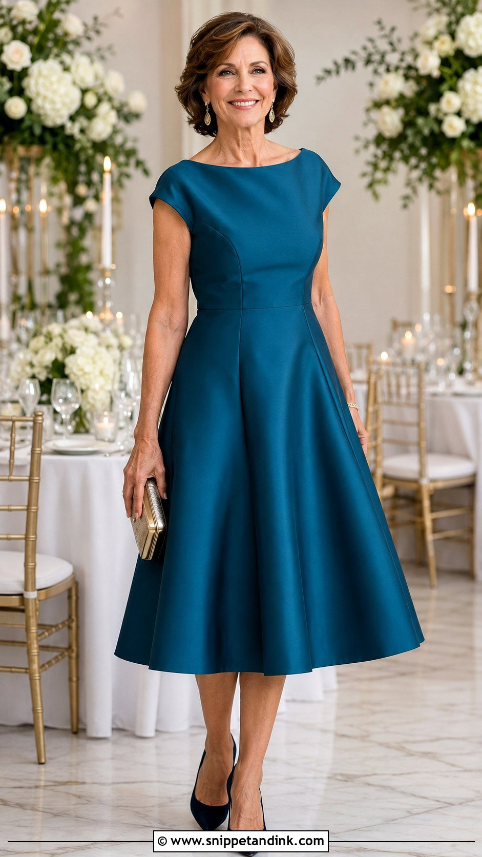Teal Fit and Flare Bridal Mom Dress - Snippet and Ink - 20 Bridal Mom Dress Ideas