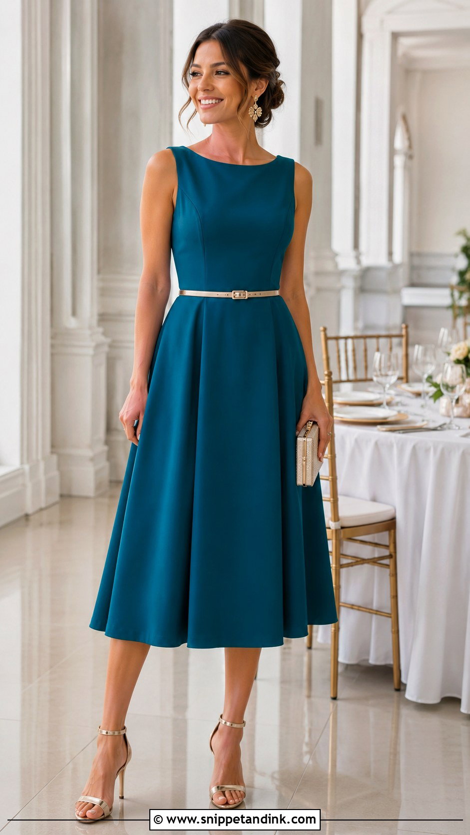 Teal Fit and Flare Wedding Guest Dress - Snippet and Ink - 20 Classy Dresses to Wear to a Wedding