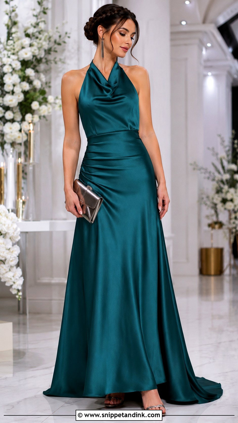 Teal Green Halter Ball Gown - Snippet and Ink - 20 Green Ball Gown Dress Ideas