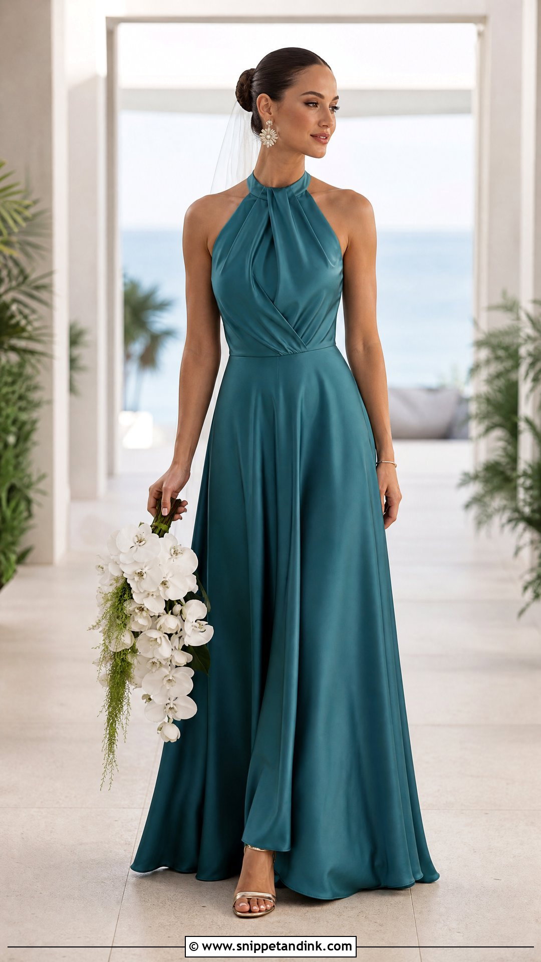 Teal Halter Neck Wedding Dress - Snippet and Ink - 25 Teal Wedding Dress Ideas