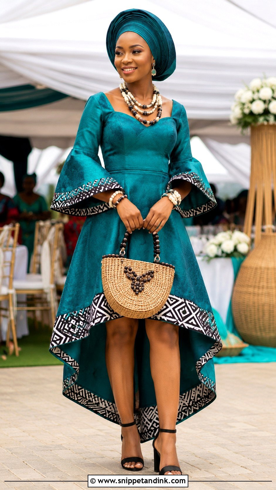 Teal High Low Membeso Dress - Snippet and Ink - 20 Membeso Dress for the Bride Ideas