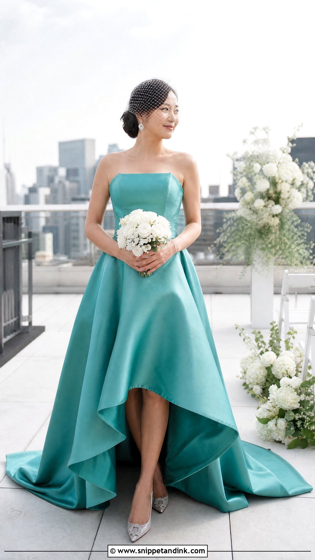 Teal High Low Wedding Dress - Snippet and Ink - 25 Teal Wedding Dress Ideas