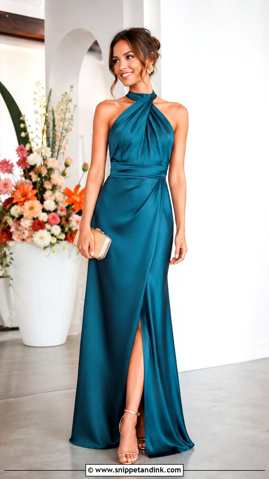 Teal Maid Of Honor Gown - Snippet and Ink - 30 Maid of Honor Gown Ideas