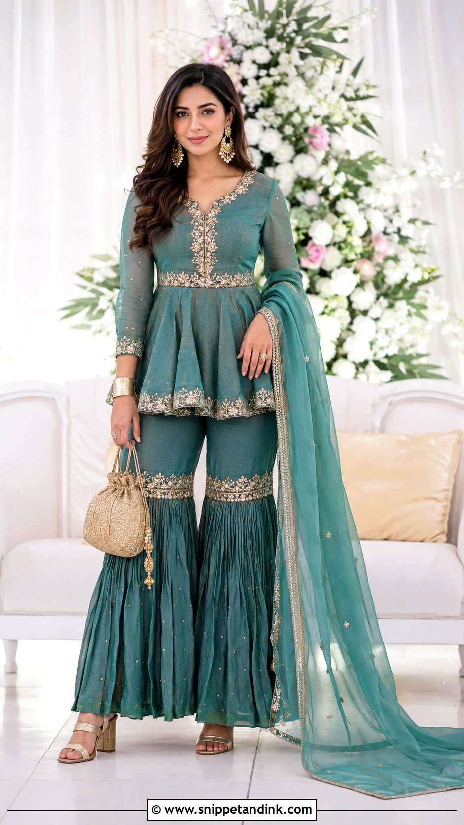 Teal Peplum Garara - Snippet and Ink - 20 Garara for Wedding Ideas