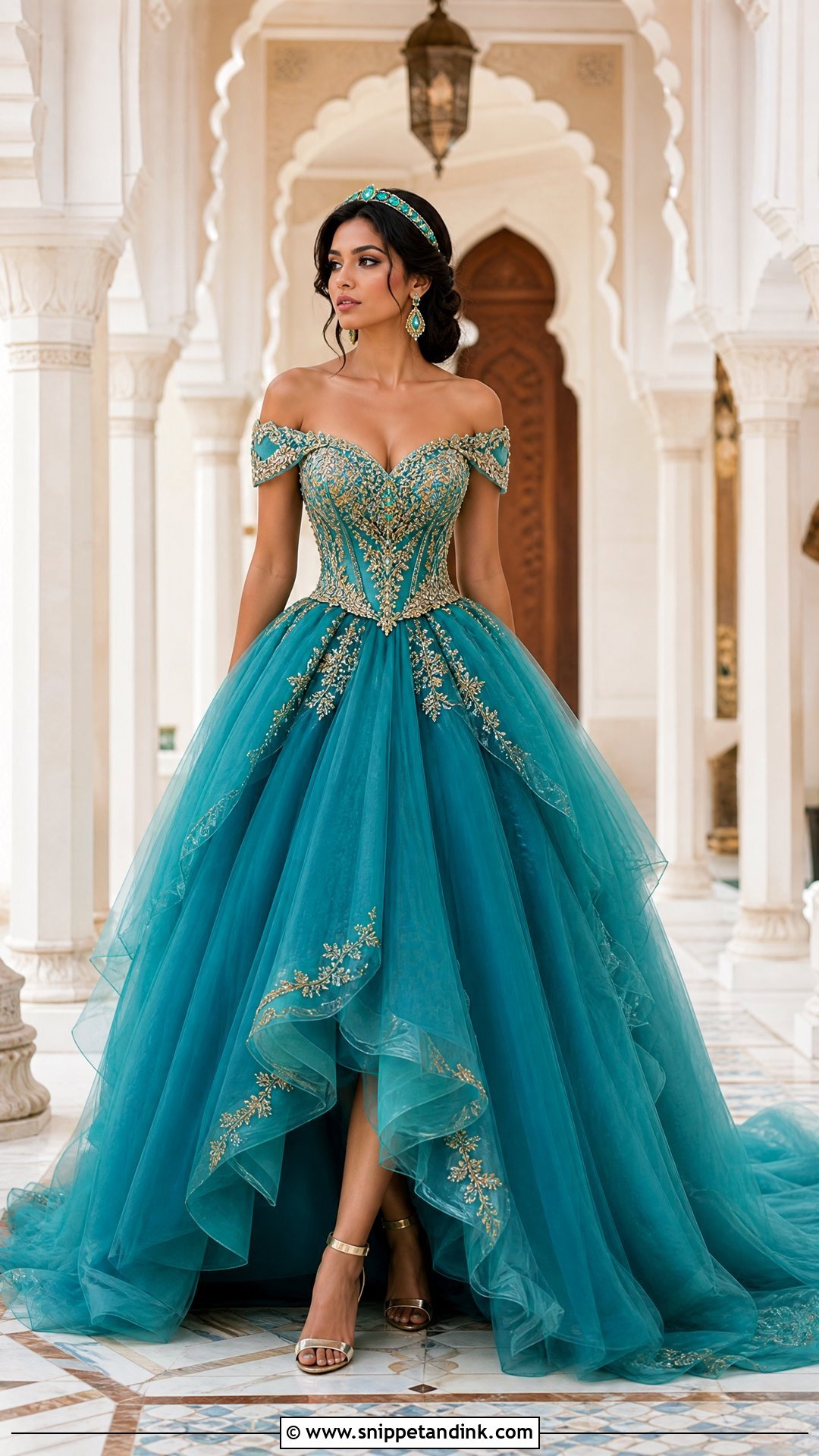 Teal Princess Jasmine Wedding Dress - Snippet and Ink - 20 Princess Jasmine Wedding Dress Ideas