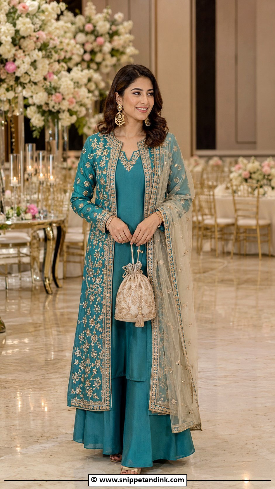 Teal Punjabi Jacket Suit - Snippet and Ink - 30 Punjabi Wedding Suit Ideas