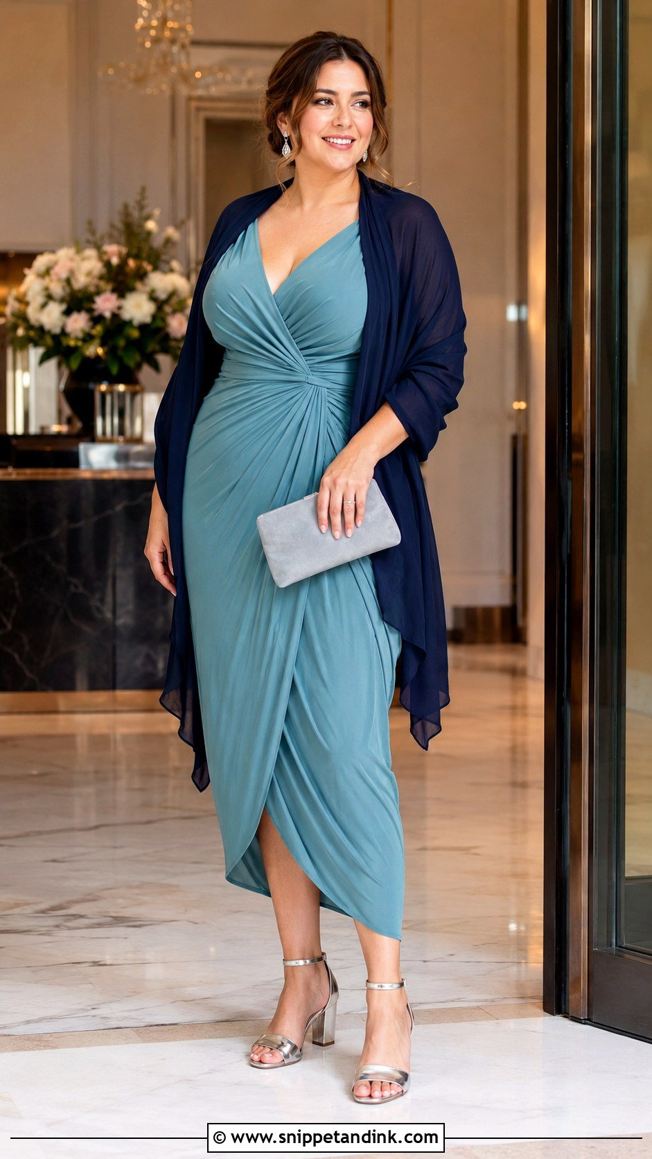 Teal Ruched May Wedding Dress - Snippet and Ink - 20 May Wedding Dress Ideas