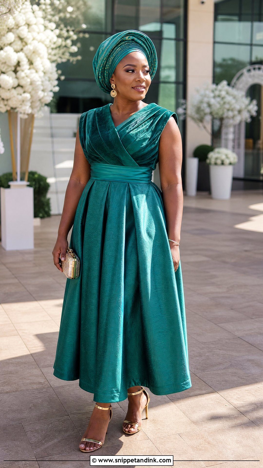 Teal Sotho Wedding Dress With Wrap Bodice - Snippet and Ink - 20 Sotho Wedding Dress Ideas