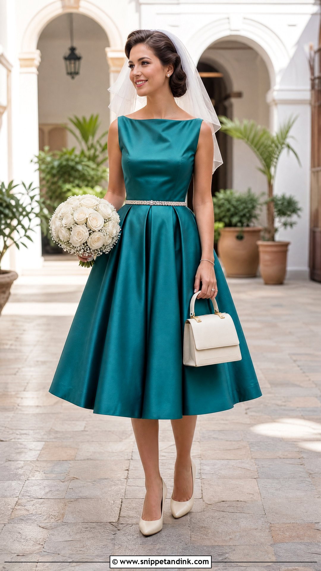 Teal Tea Length Wedding Dress - Snippet and Ink - 25 Teal Wedding Dress Ideas