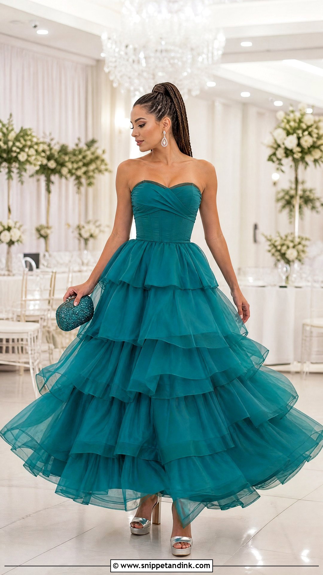 Teal Tiered Huge Ball Gown - Snippet and Ink - 20 Huge Ball Gowns