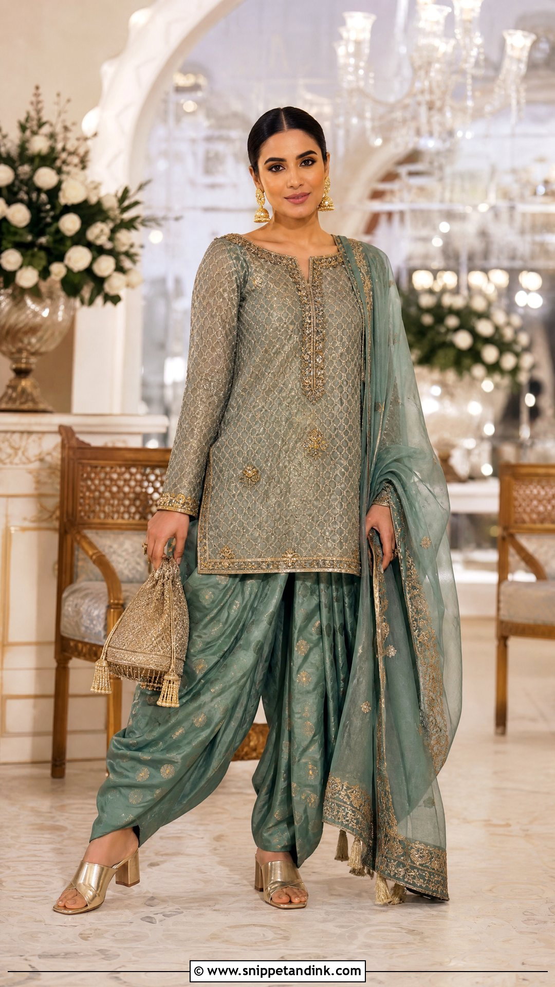 Teal Walima Dress With Dhaka Pajama - Snippet and Ink - 25 Walima Dress for Bride Sister Ideas