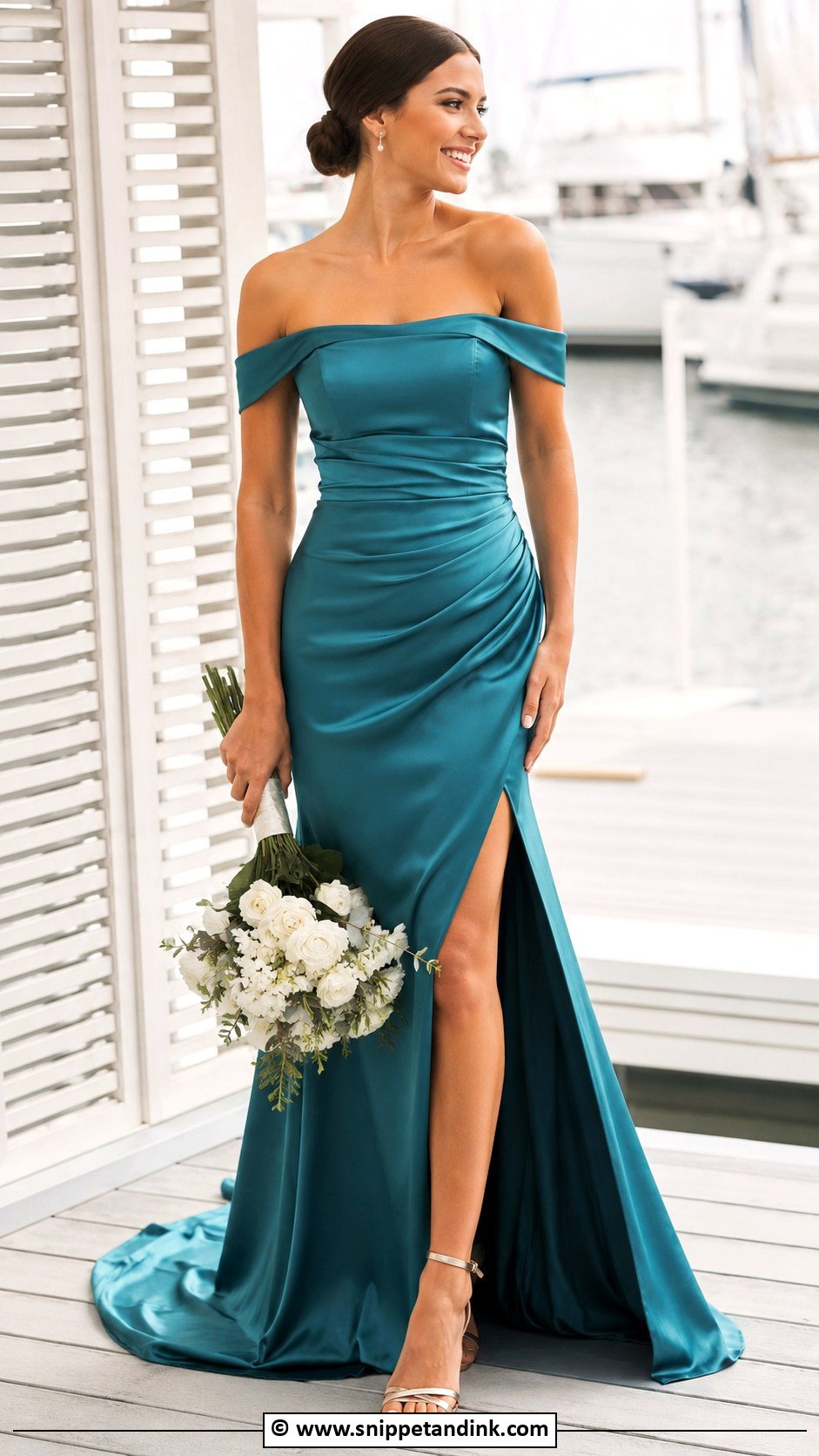 Teal Wedding Dress - Snippet and Ink - 25 Colourful Wedding Dress Ideas