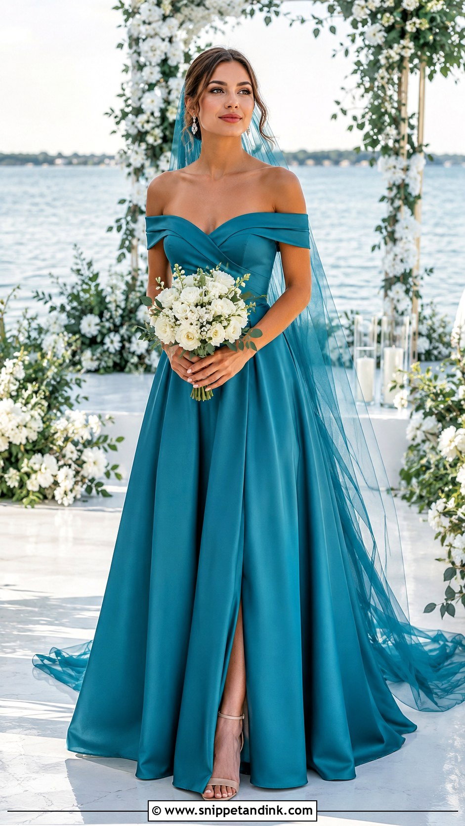 Teal Wedding Dress - Snippet and Ink - 20 Different Color Wedding Dresses