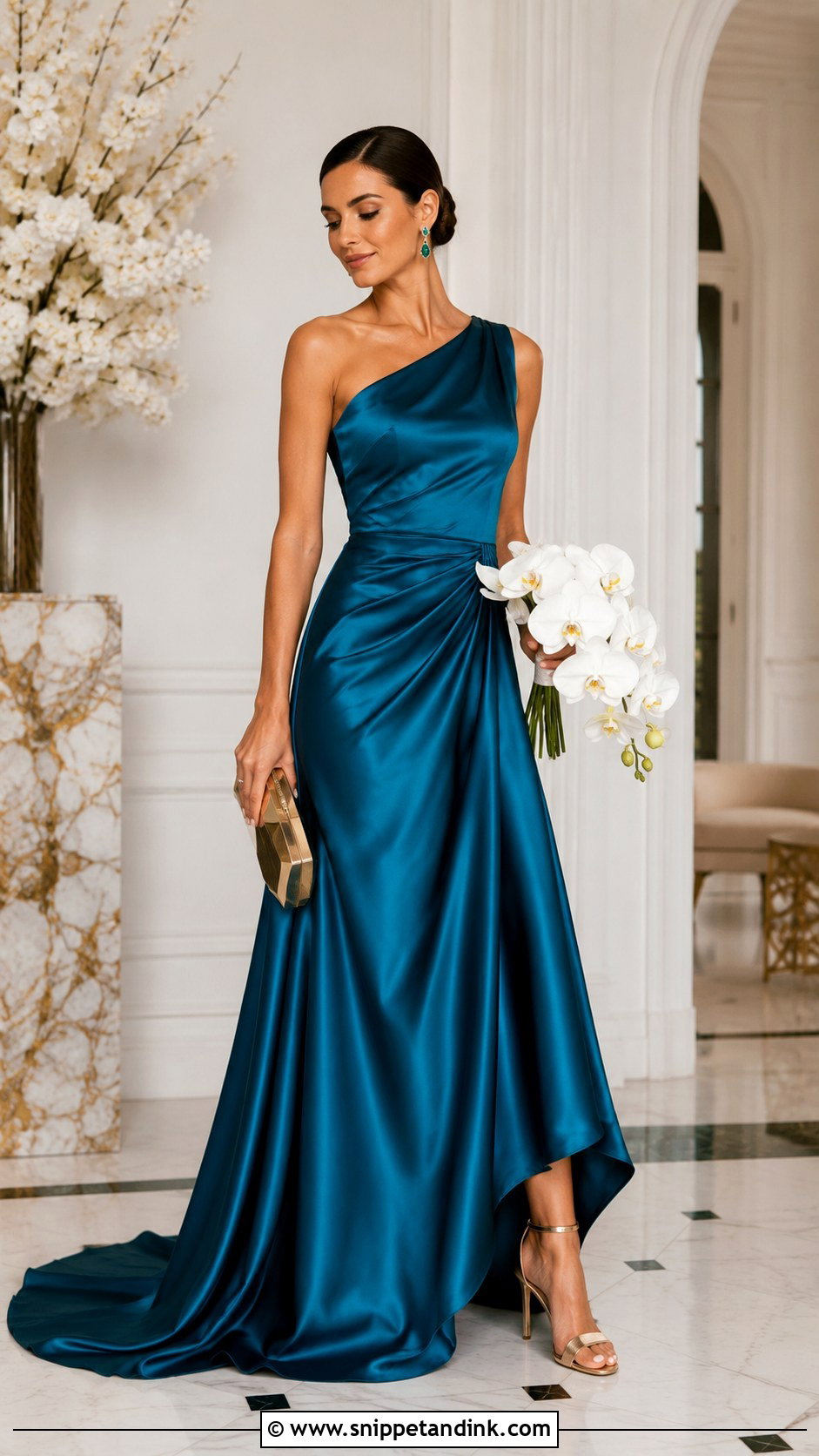 Teal Wedding Dress With Emerald Accessories - Snippet and Ink - 20 Colorful Wedding Dresses