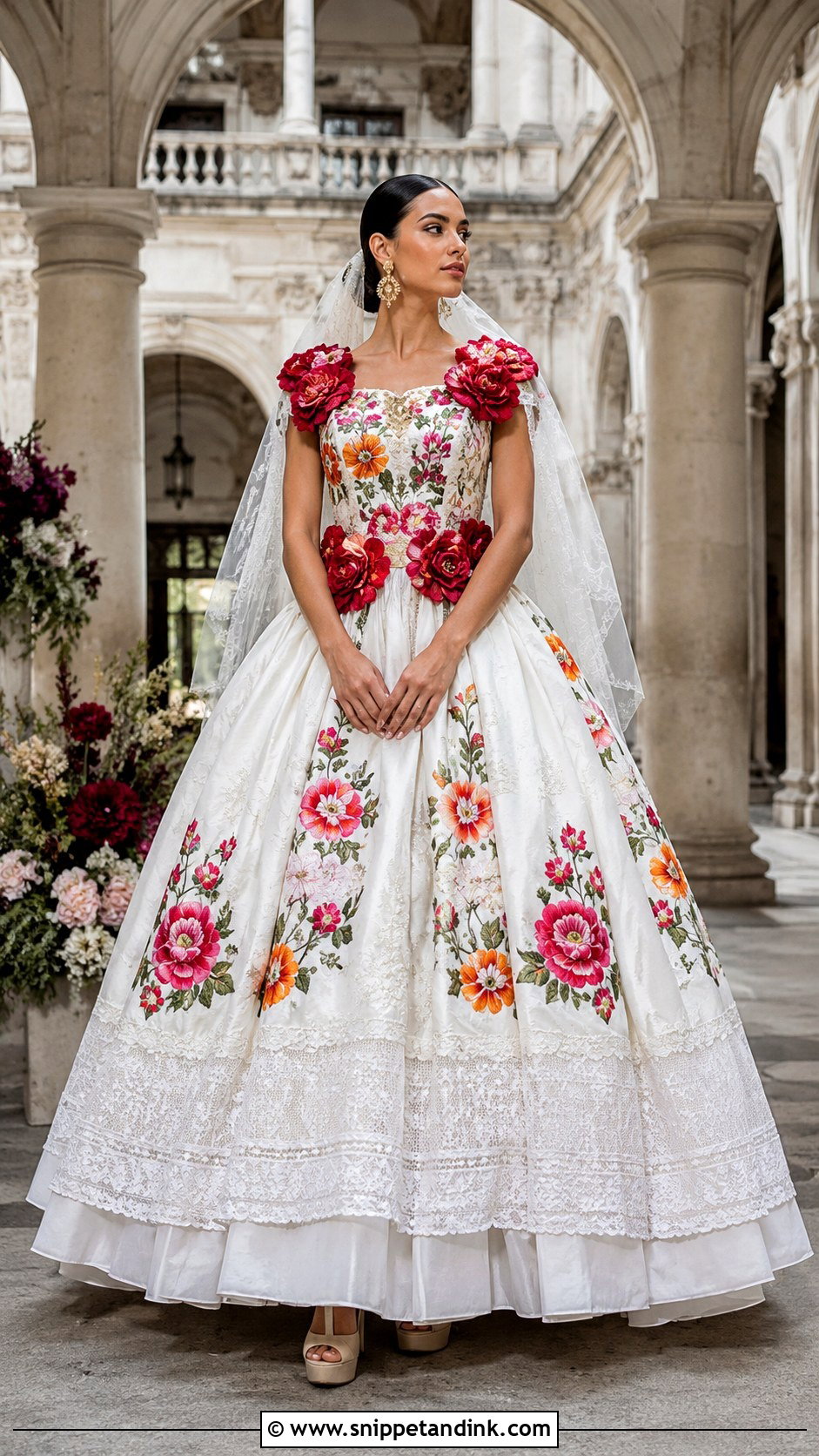 Tehuana Inspired Mexican Wedding Dress - Snippet and Ink - 20 Mexican Wedding Dresses