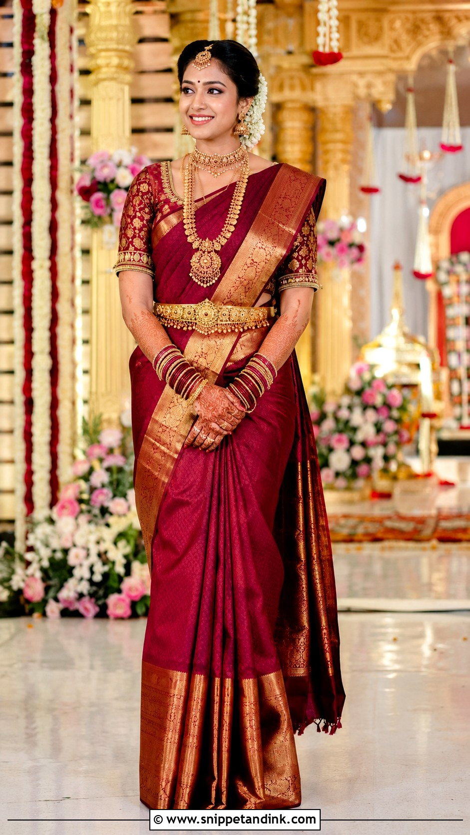 Telugu Bride Dharmavaram Silk Saree - Snippet and Ink - 25 Telugu Bride Ideas