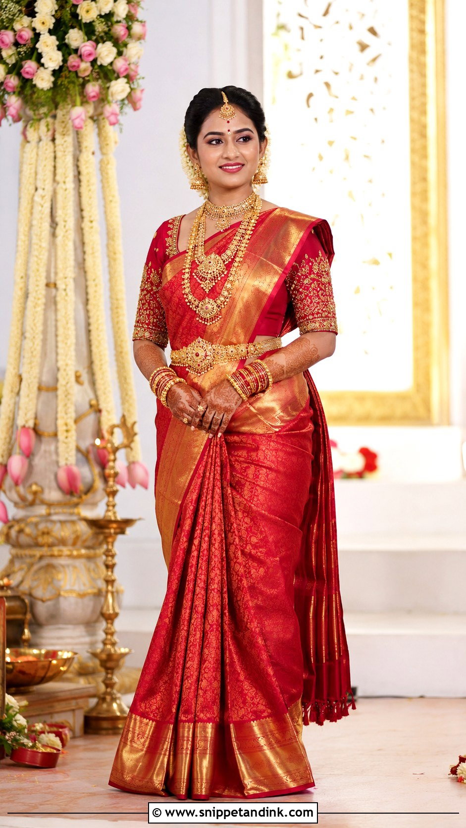 Telugu Bride Gold Pattu Saree - Snippet and Ink - 25 Telugu Bride Ideas