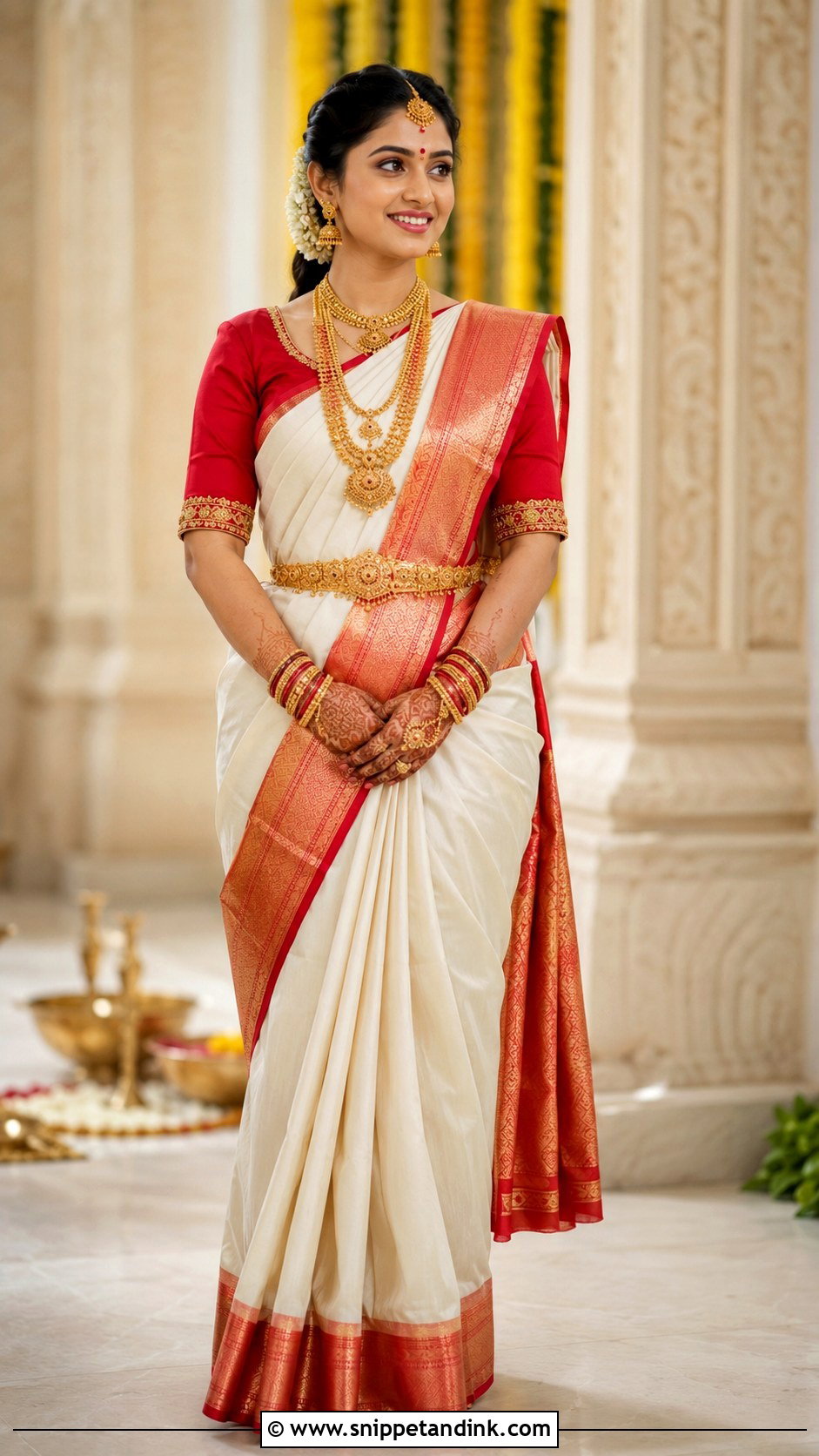 Telugu Bride Madhuparkam Saree - Snippet and Ink - 25 Telugu Bride Ideas