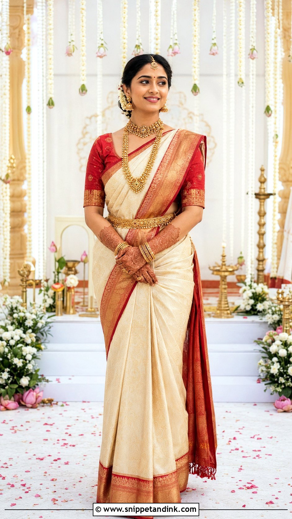 Telugu Bride Minimal Makeup Saree Look - Snippet and Ink - 25 Telugu Bride Ideas