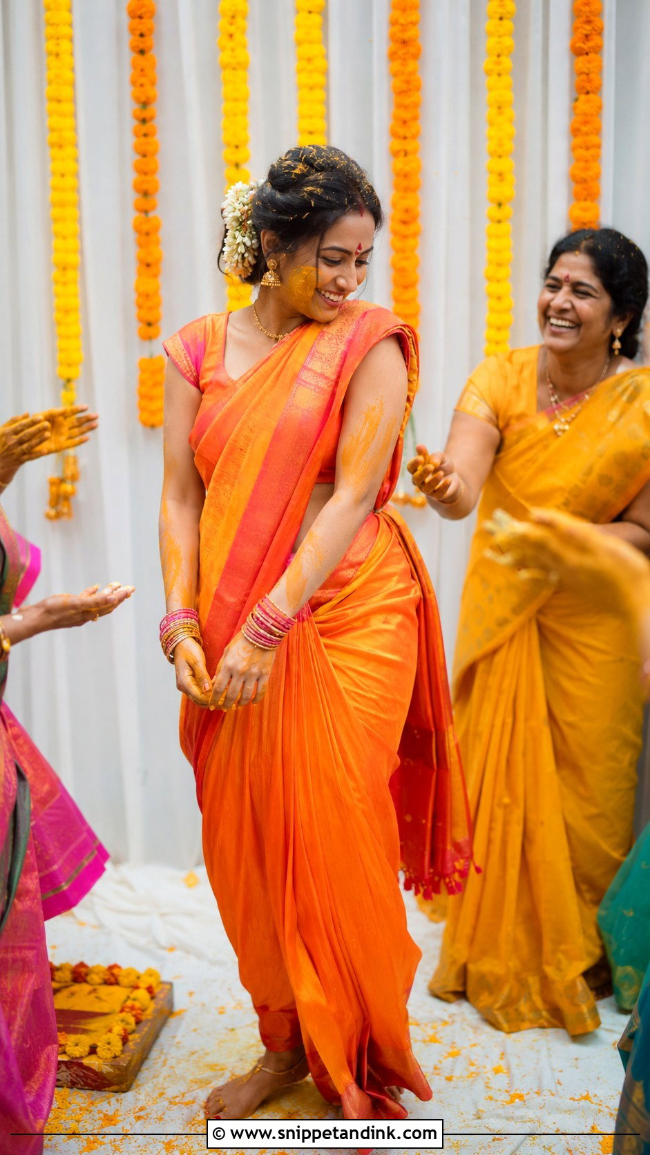 Telugu Bride Nalangu Saree - Snippet and Ink - 25 Telugu Bride Ideas