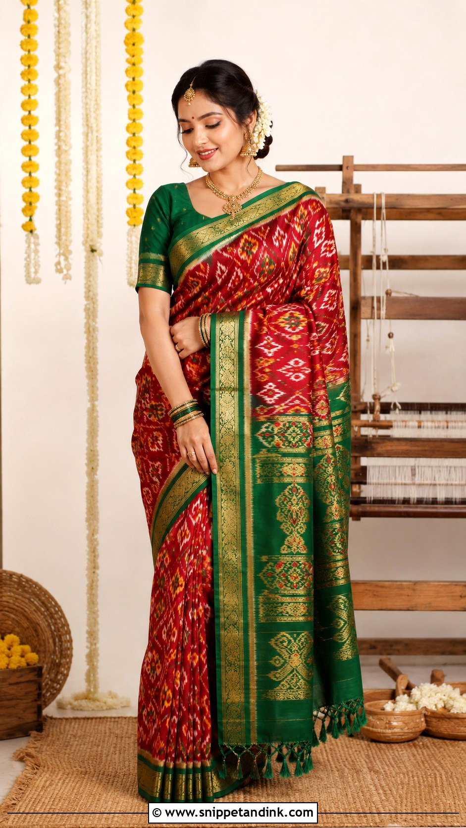 Telugu Bride Pochampally Silk Saree - Snippet and Ink - 25 Telugu Bride Ideas