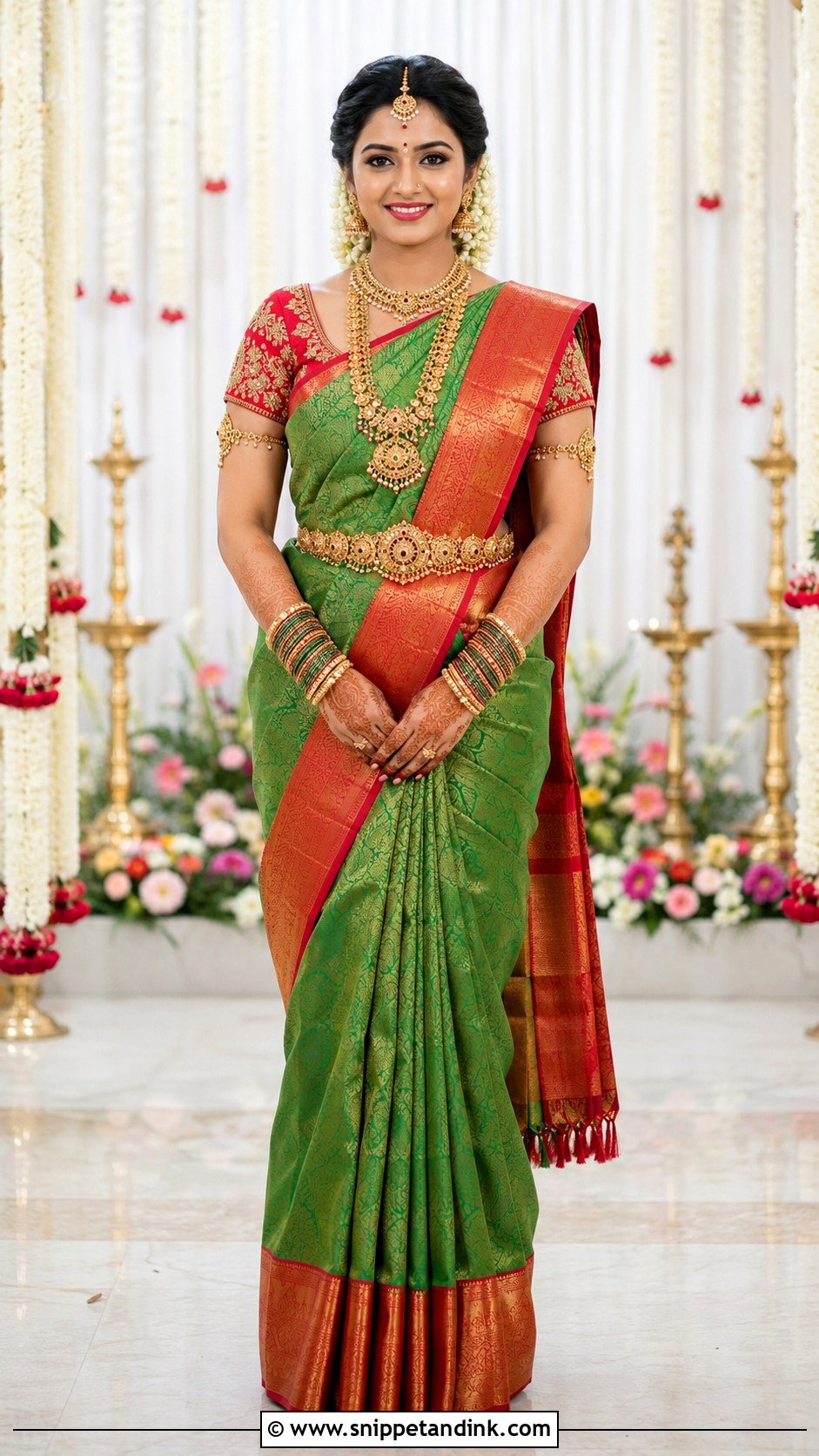 Telugu Bride Vaddanam Saree Look - Snippet and Ink - 25 Telugu Bride Ideas