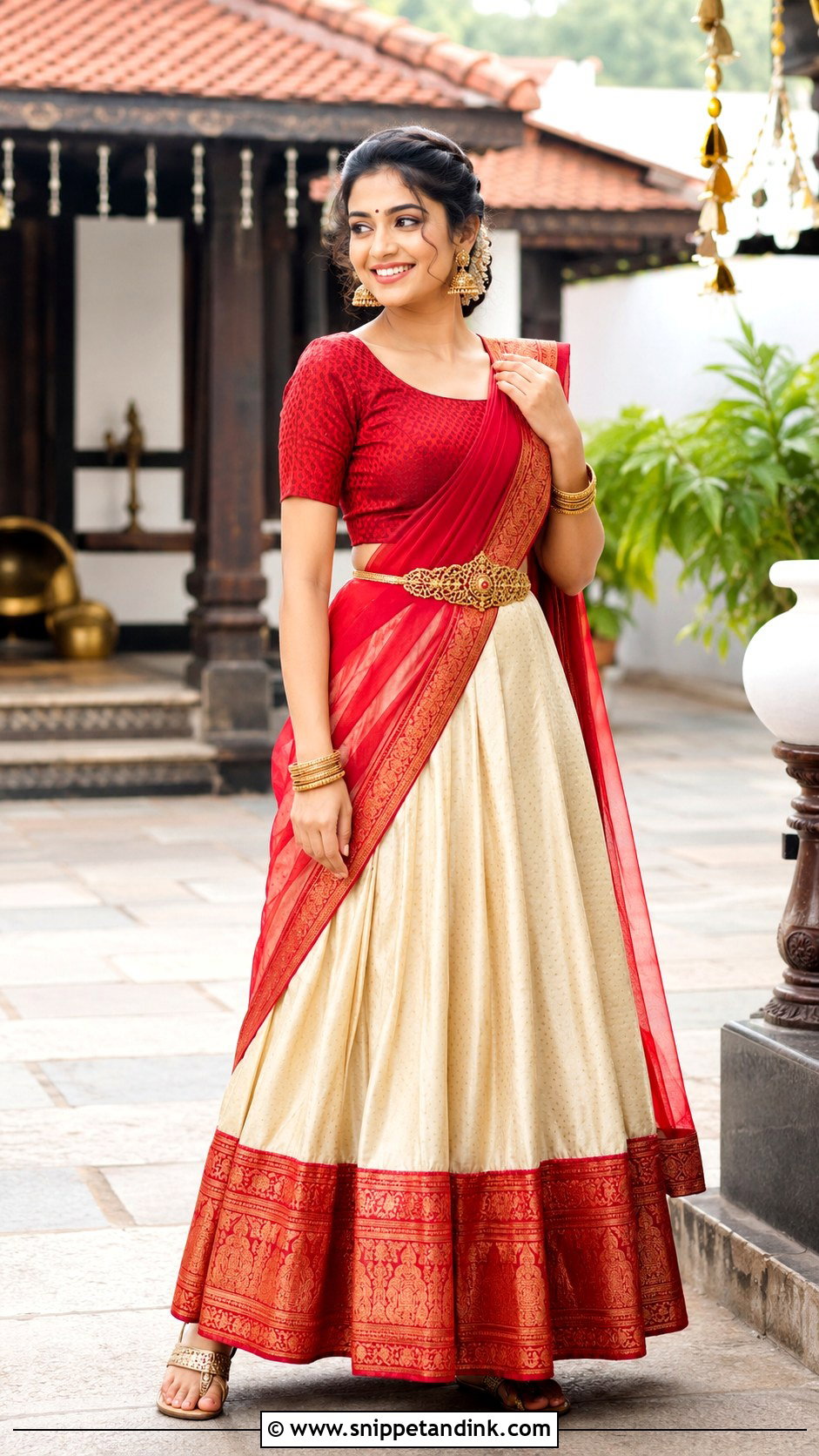 Temple Border Half Saree - Snippet and Ink - 30 Halfsarees Traditional Ideas