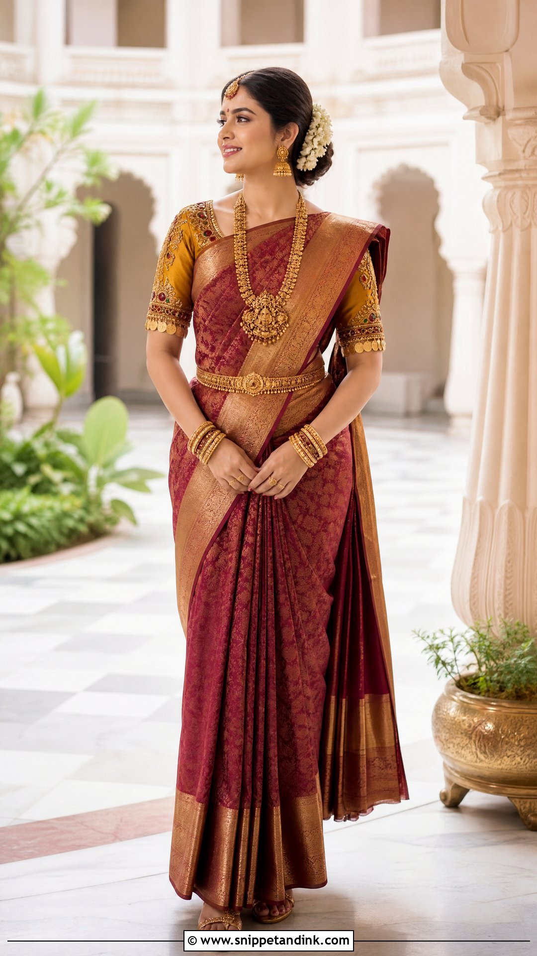 Temple Coin Bridal Blouse Maggam Work Design - Snippet and Ink - 20 Latest Bridal Blouse Maggam Work Designs