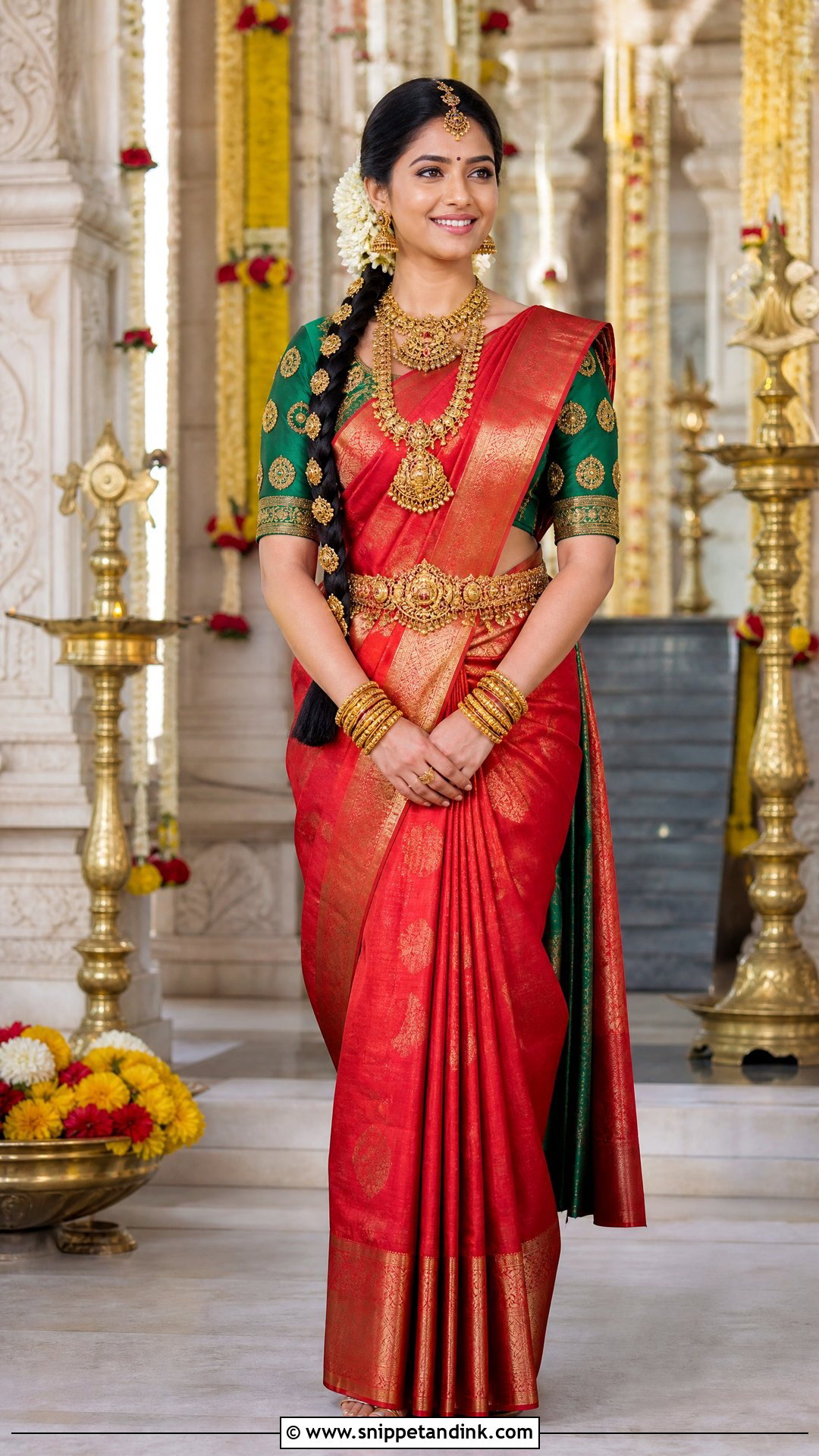 Temple Jewelry Wedding Blouse Design - Snippet and Ink - 20 Wedding Blouse Design Ideas
