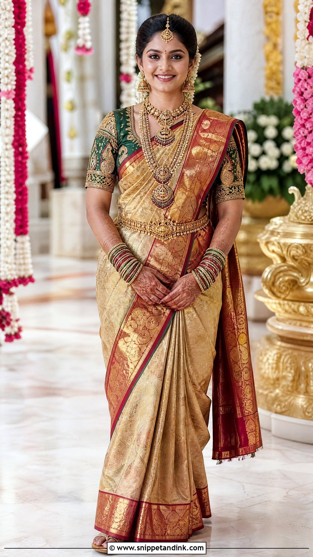 Temple Motif Bridal Blouse - Snippet and Ink - 20 Bridal Wedding Blouse Design Ideas
