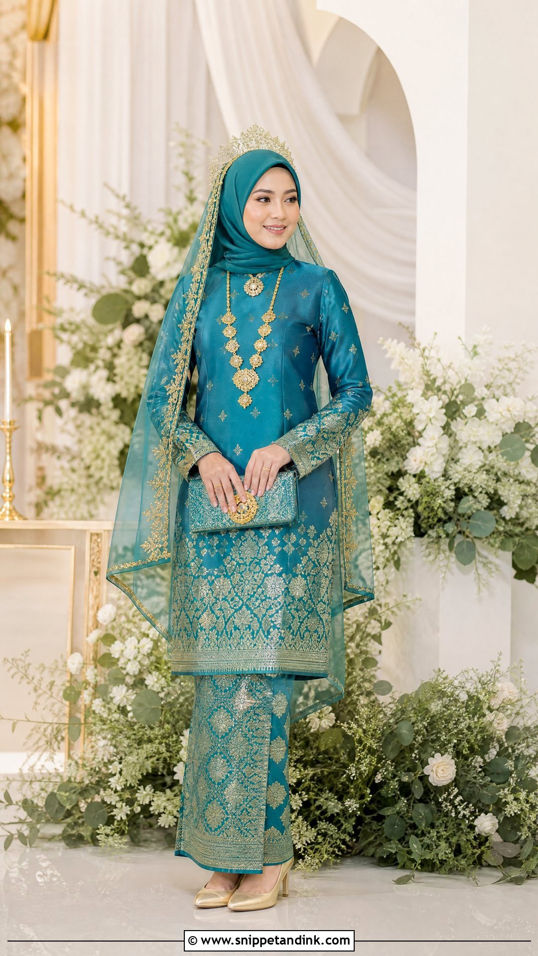 Terengganu Songket Malay Wedding Dress - Snippet and Ink - 20 Traditional Malay Wedding Dress Ideas