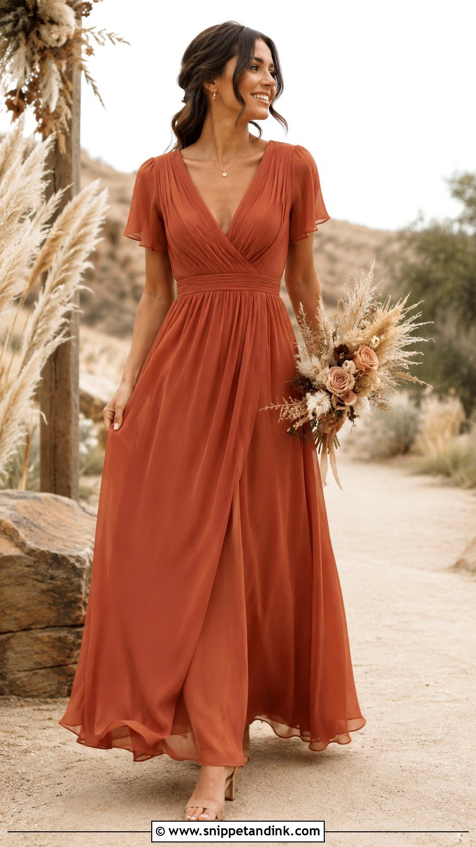 Terracotta Bridesmaid Dress - Snippet and Ink - 25 Bridal Maids Dresses Style