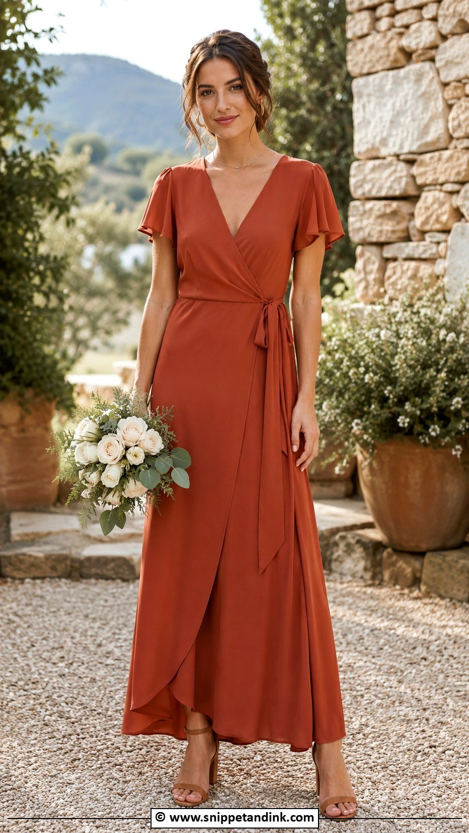 Terracotta Bridesmaid Dress - Snippet and Ink - 25 Wedding Maids Dresses