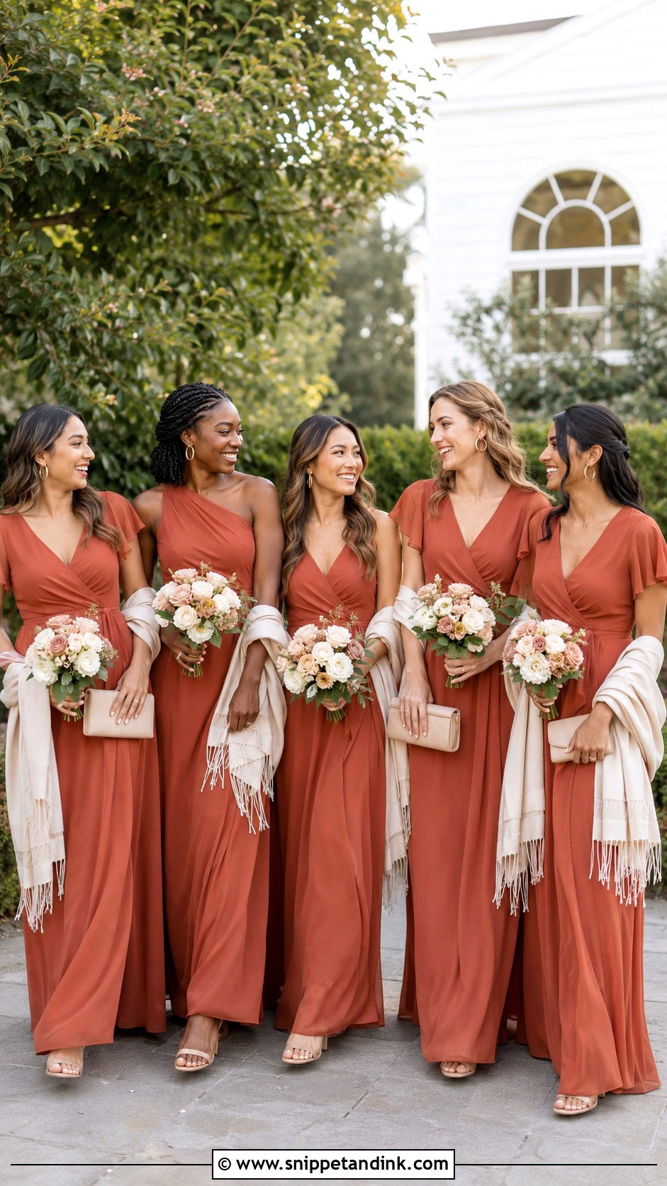 Terracotta Fall Bridal Party Dresses - Snippet and Ink - 20 Fall Bridal Party Ideas