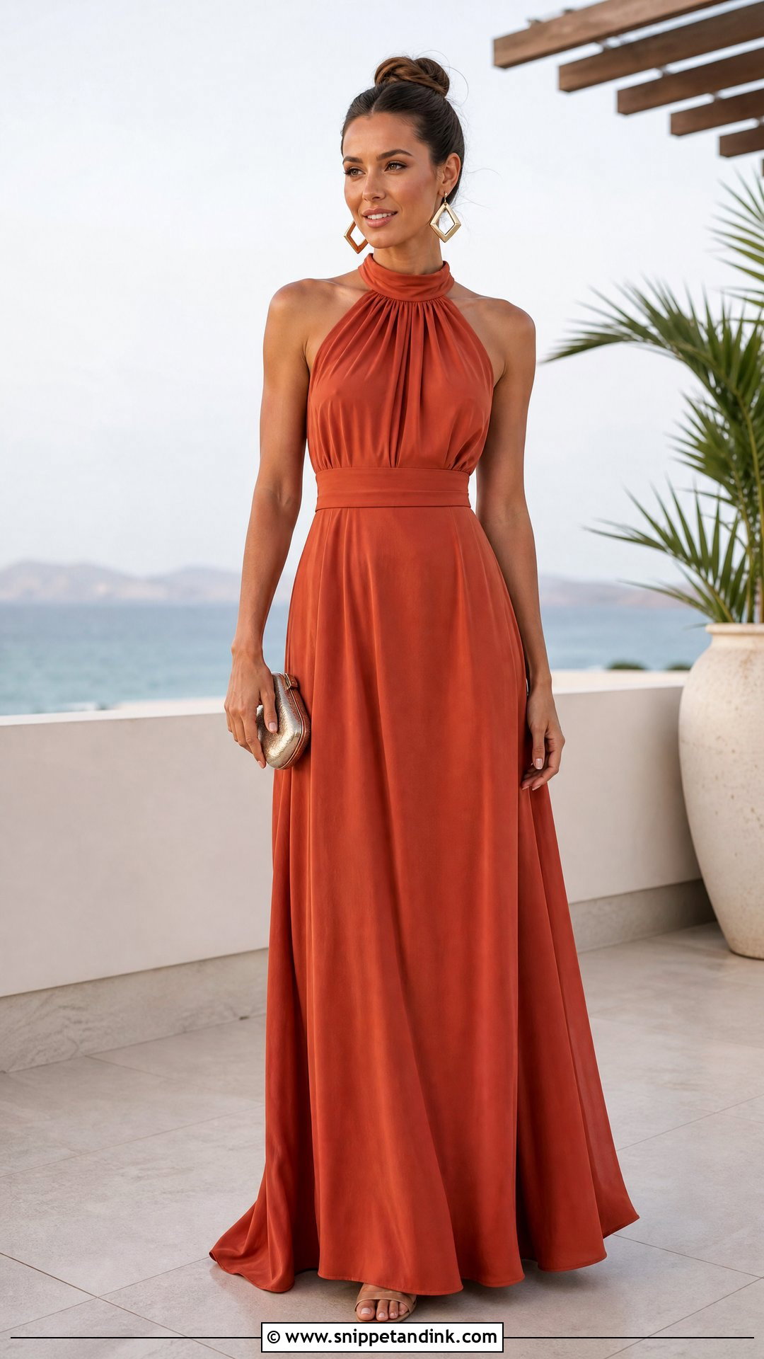 Terracotta Halter Wedding Dress - Snippet and Ink - 20 Terracotta Wedding Dress Ideas