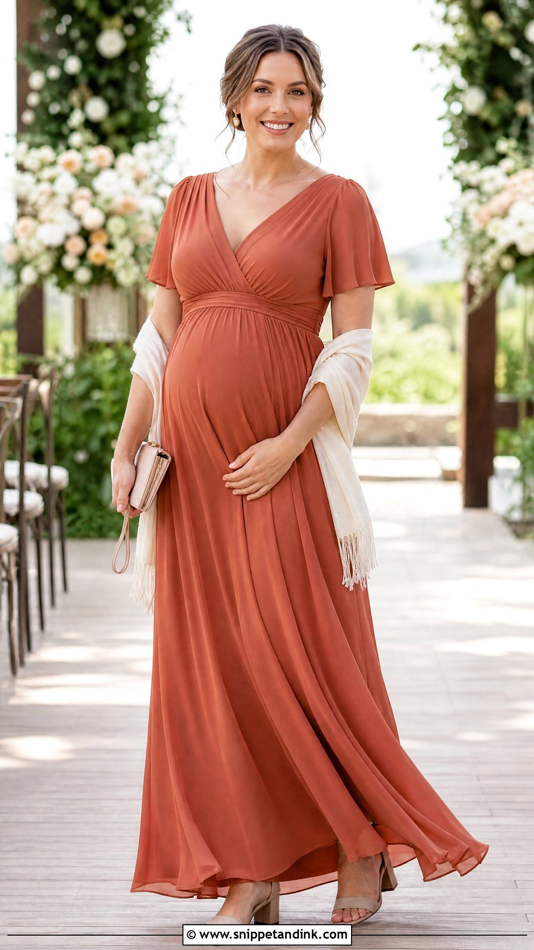 Terracotta Maternity Wedding Dress - Snippet and Ink - 20 Terracotta Wedding Dress Ideas