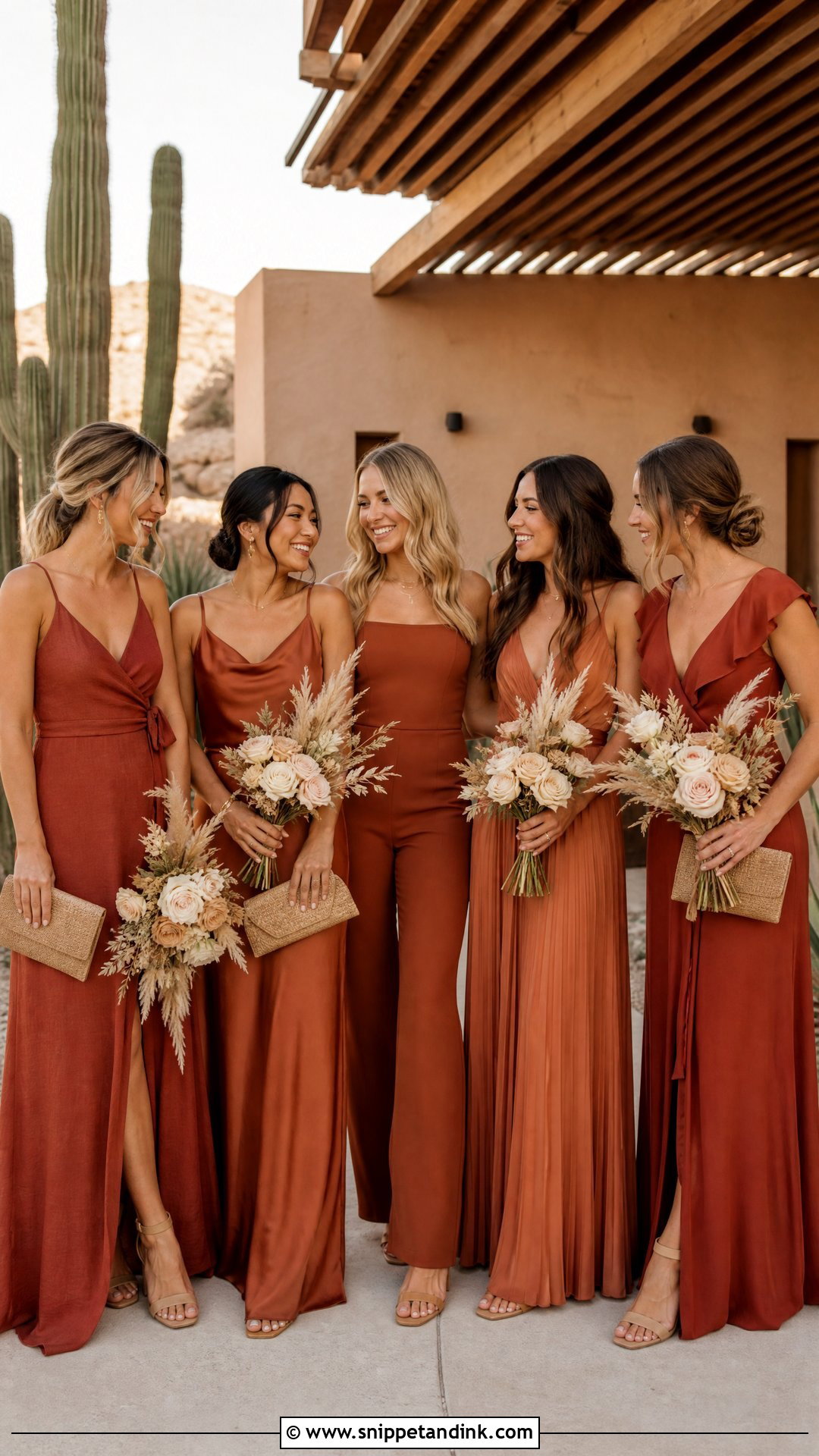 Terracotta Wedding Party Attire - Snippet and Ink - 20 Wedding Party Attire Ideas